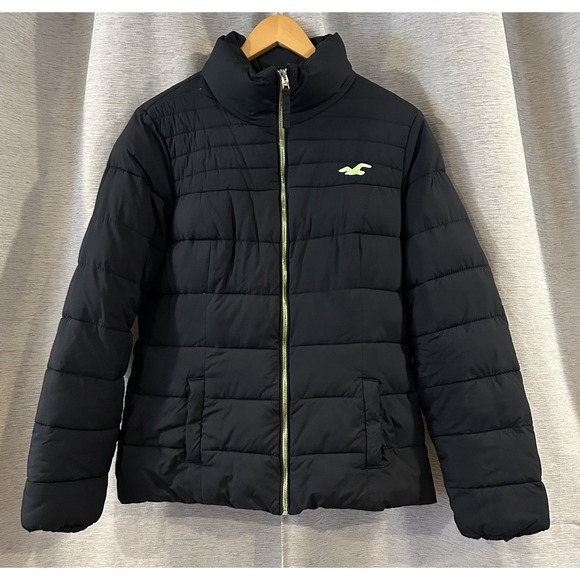 Hollister Jackets & Blazers - HOLLISTER Hooded Sherpa Lined Puffer Jacket Coat Black Large‎